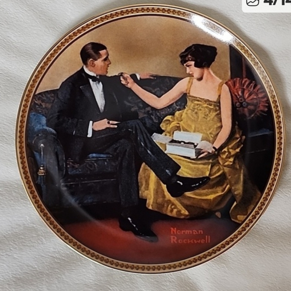 Knowles Norman Rockwells Rediscovered Women Plate Gold RARE Limited Edition